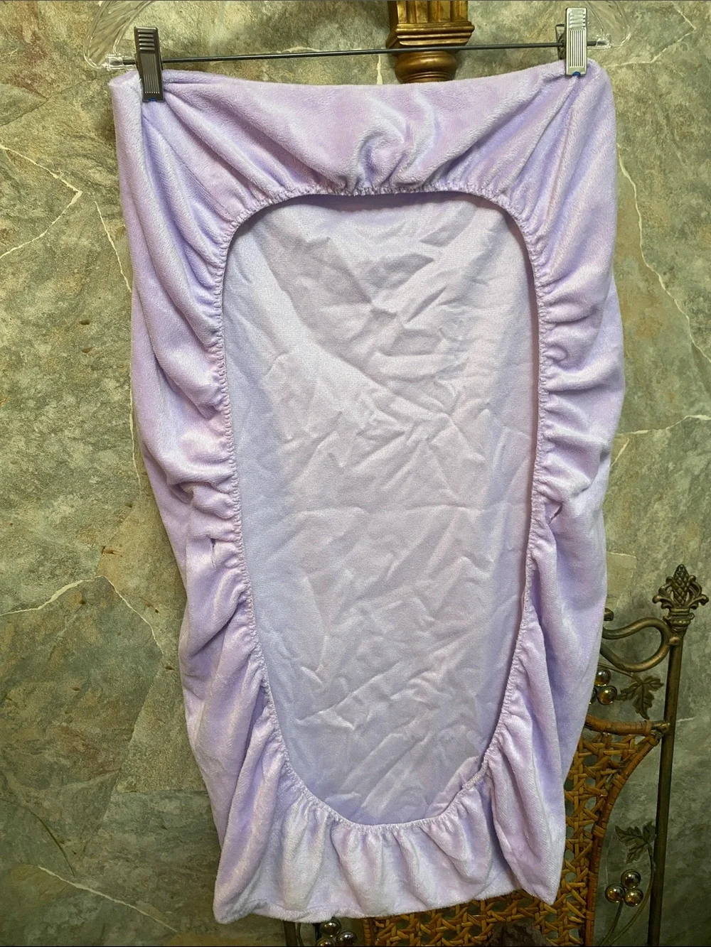 Bassinet changing table pad sheet fitted velour soft cozy covers cradle 4